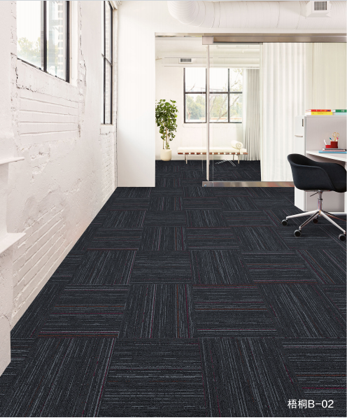 Grey Geometric Office Carpet Tiles - 50x50cm & Durable