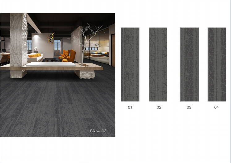 Office Carpet Tiles - Easy Install & Replace - 25x100cm